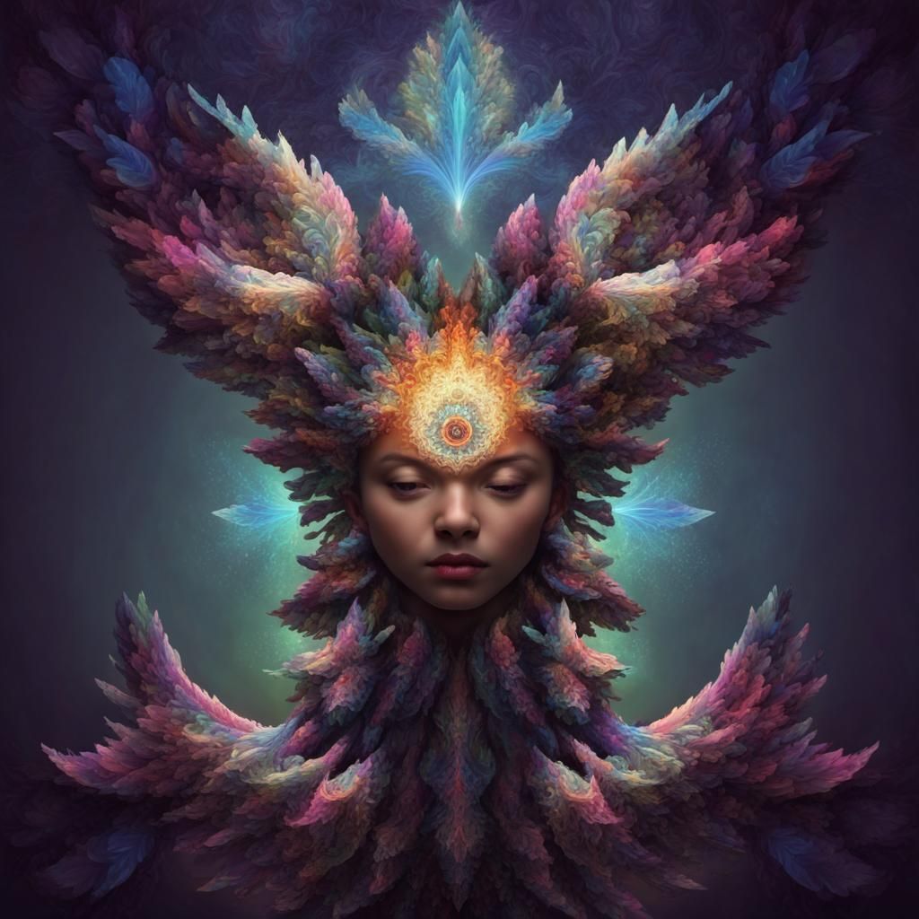 Psychedelic Mandala with Angel Number 4224