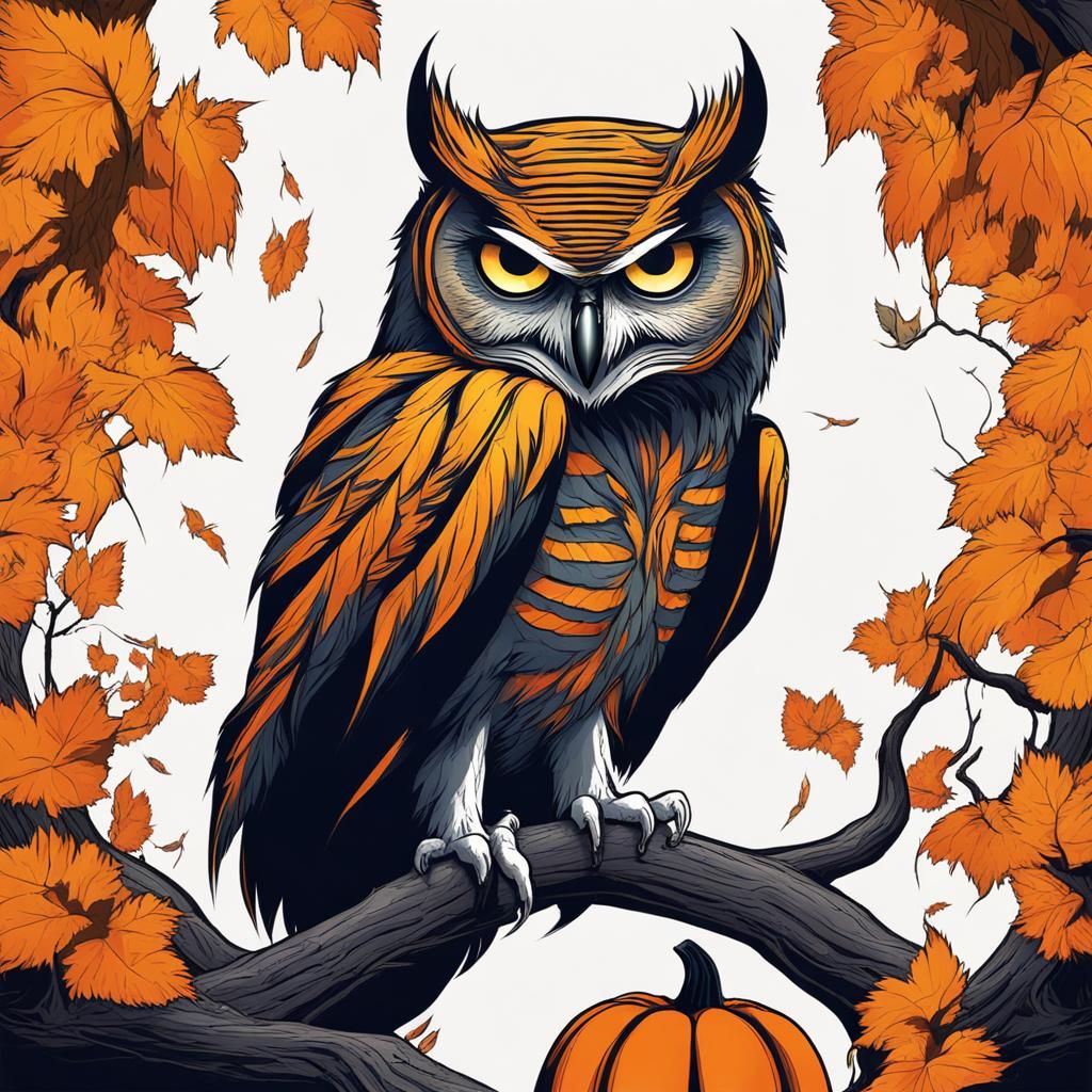 Colorful Owl Spirit in Kaleidoscope of Light