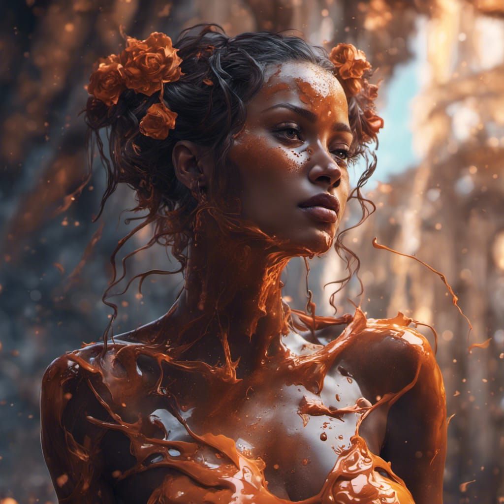 Surreal Melting Wax Woman Concept Art