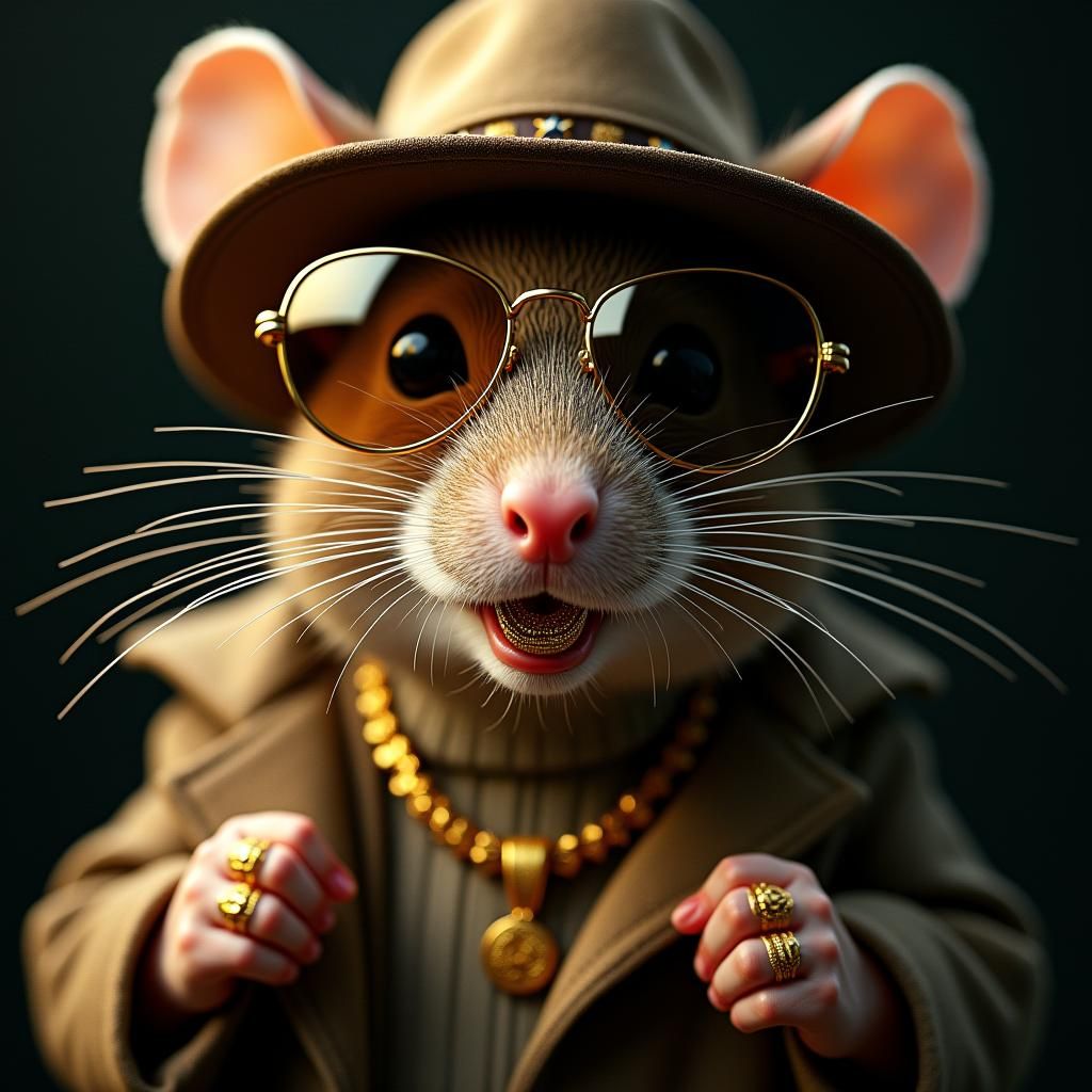 Mouse Gangster Portrait in Hyperrealistic Cinematic Style