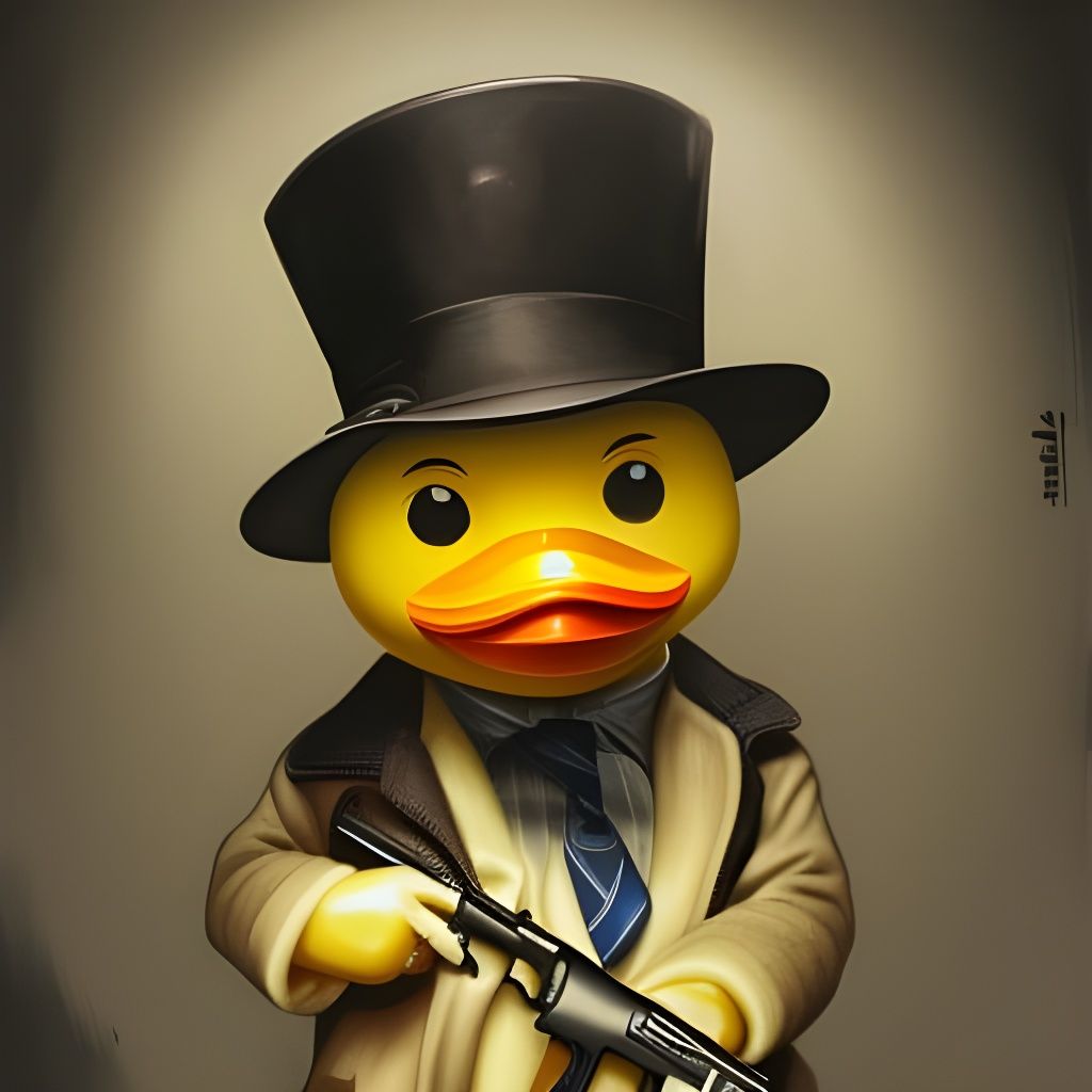Film Noir Rubber Duck Detective Portrait