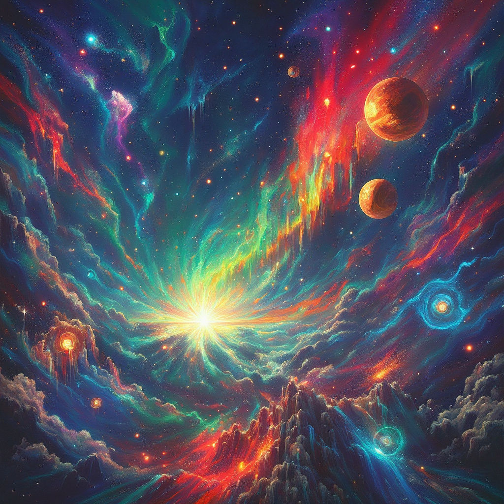 Northern Lights in Street Art Style