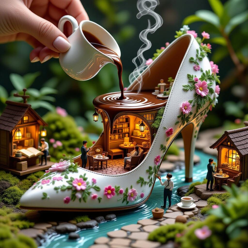 Fantasy Cafe Inside a High-Heeled Shoe