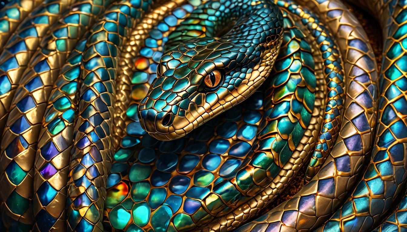 Majestic Cobra with Iridescent Jewel Scales