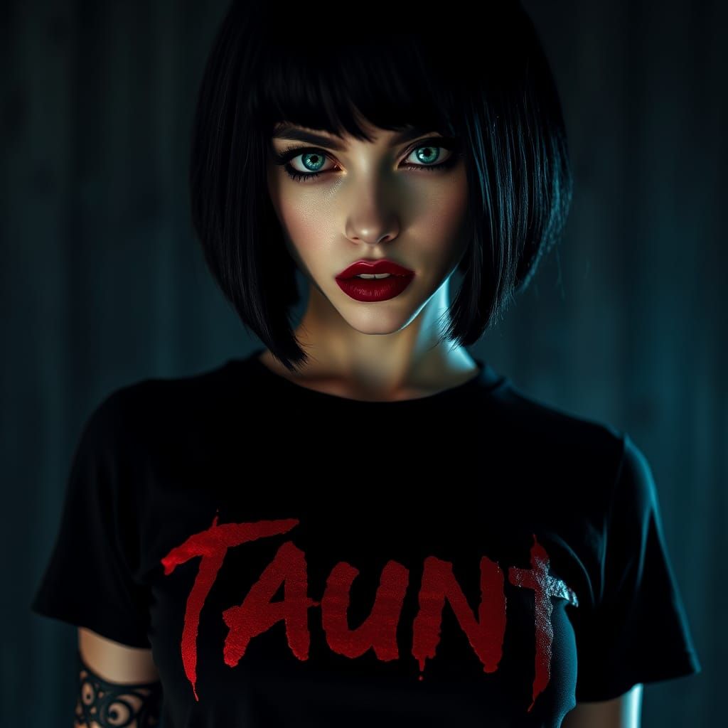 Vampire Woman in Dystopian Futurism Style