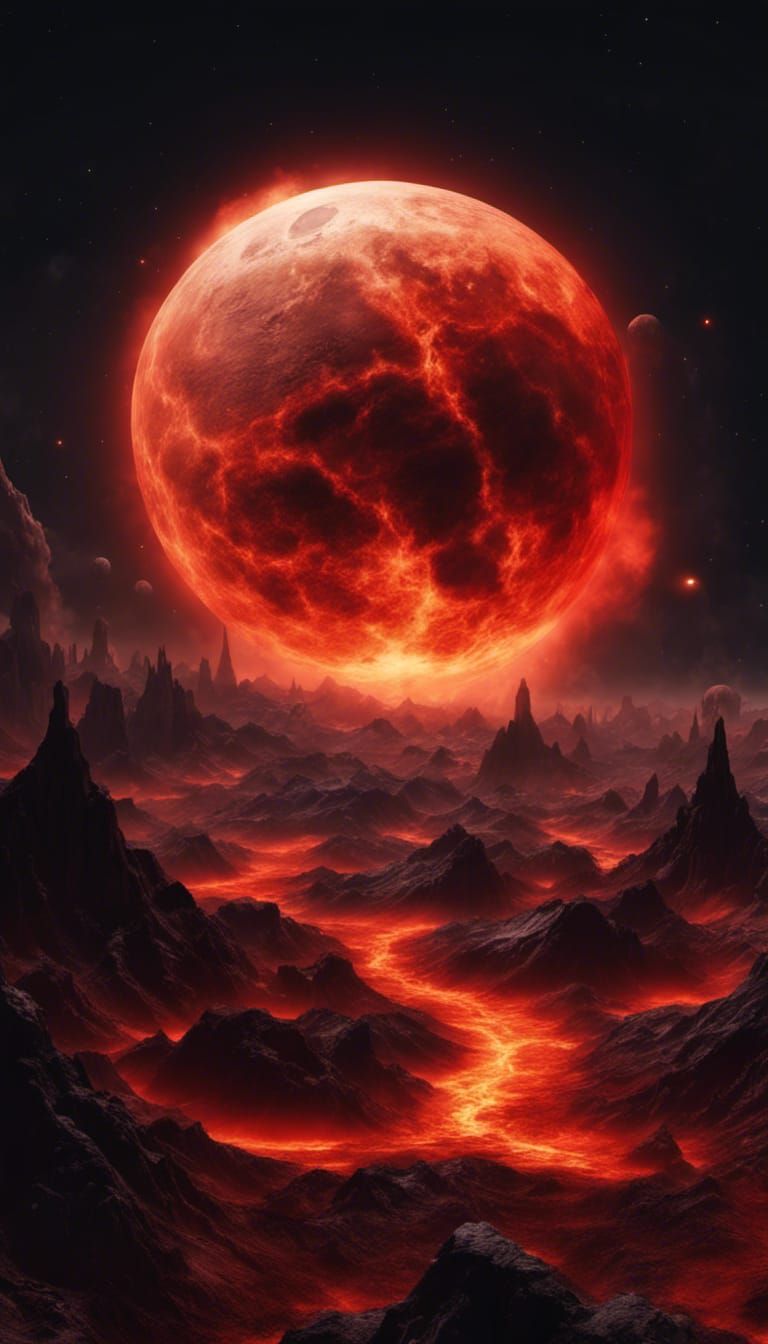 Vermilion Flames on Inconceivable Planets in Deep Space