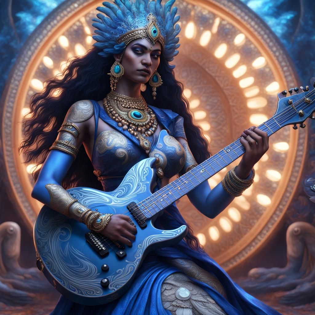 Kali Plays Heavy Metal: Detailed Matte Painting