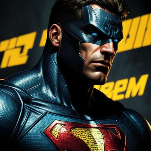 Muscled Superhero in Comic Book Style