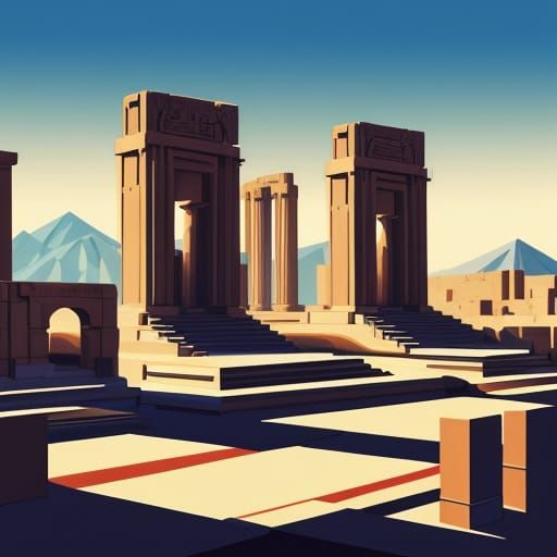 Vivid style bauhaus and de stijl technique
Persepolis..