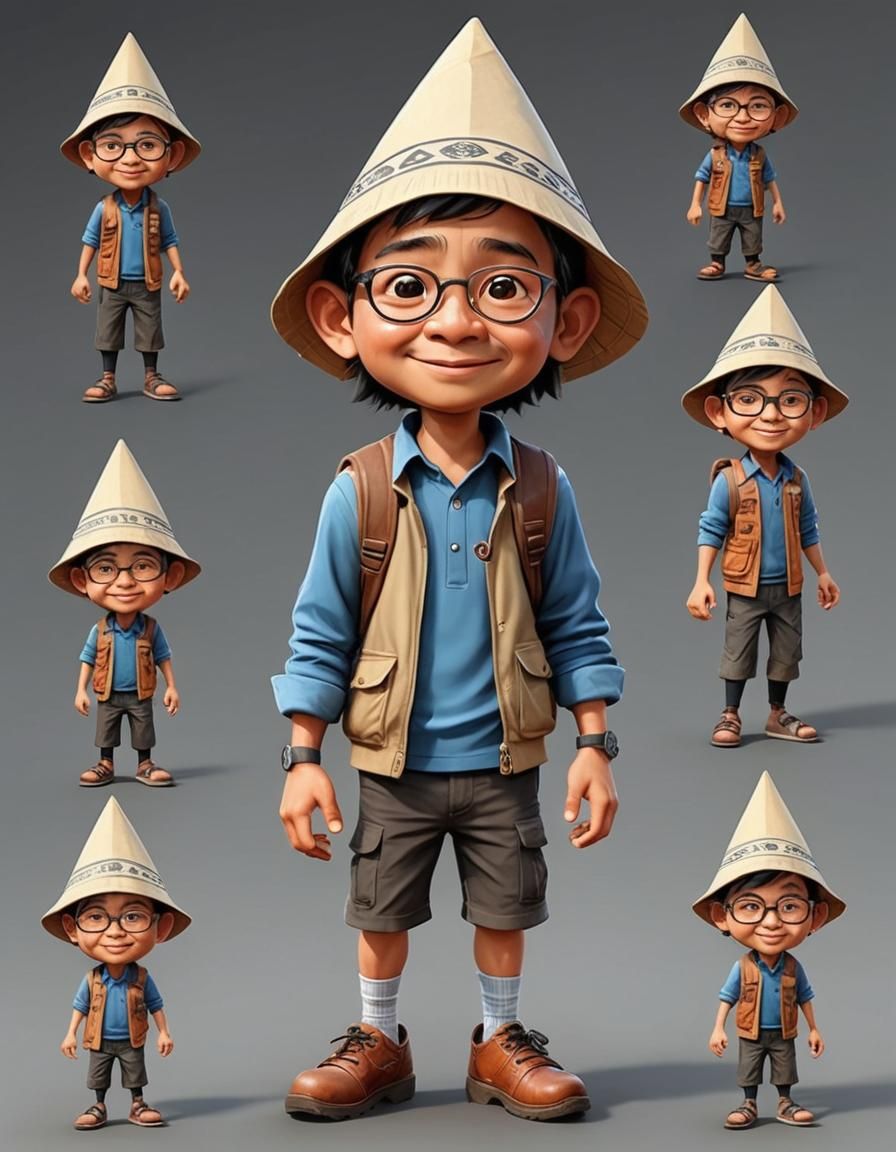 Unique 3D Caricature with Big Head and Trendy Style