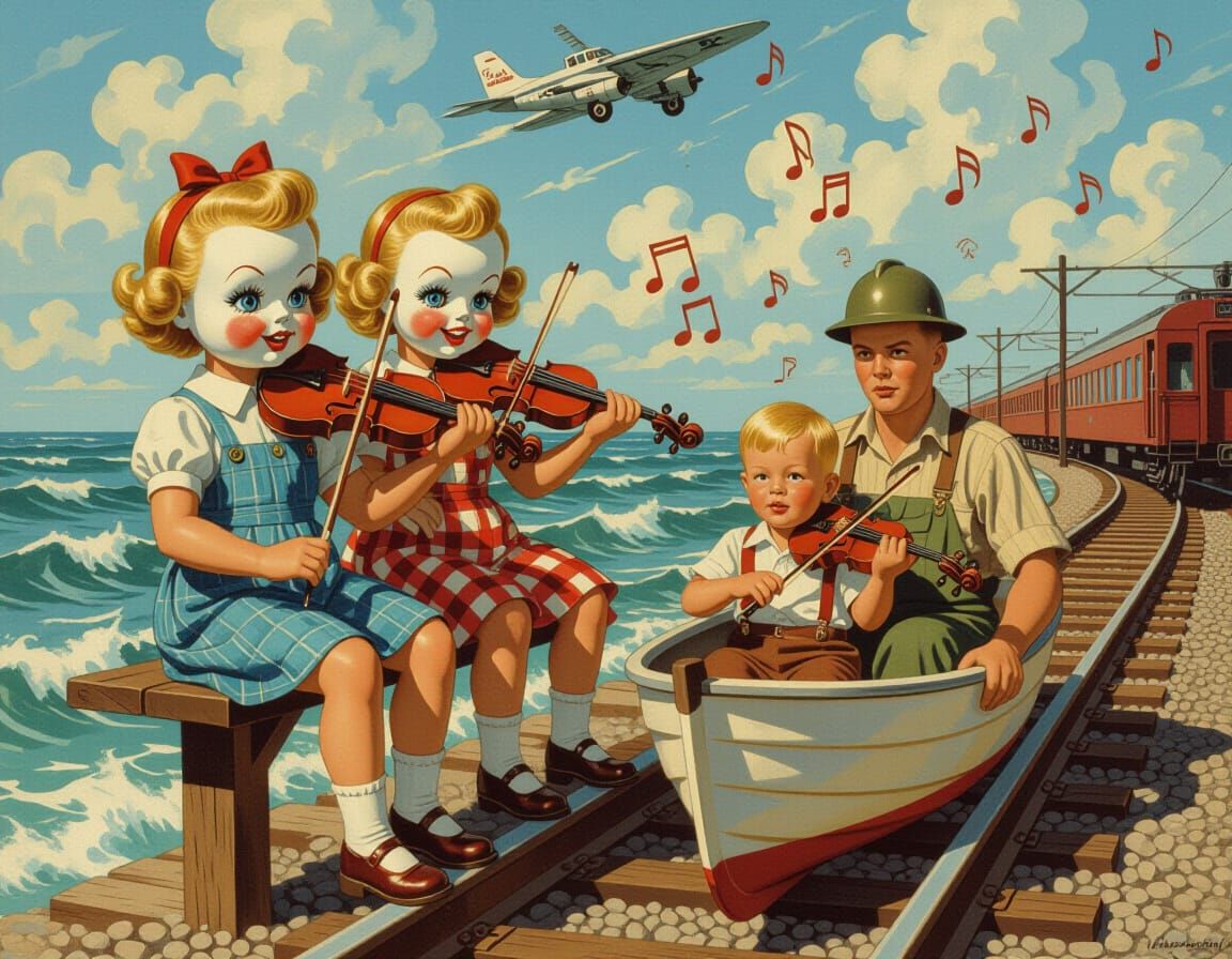 Creepy Pinup Dolls in Mailbox with Angry Clowns