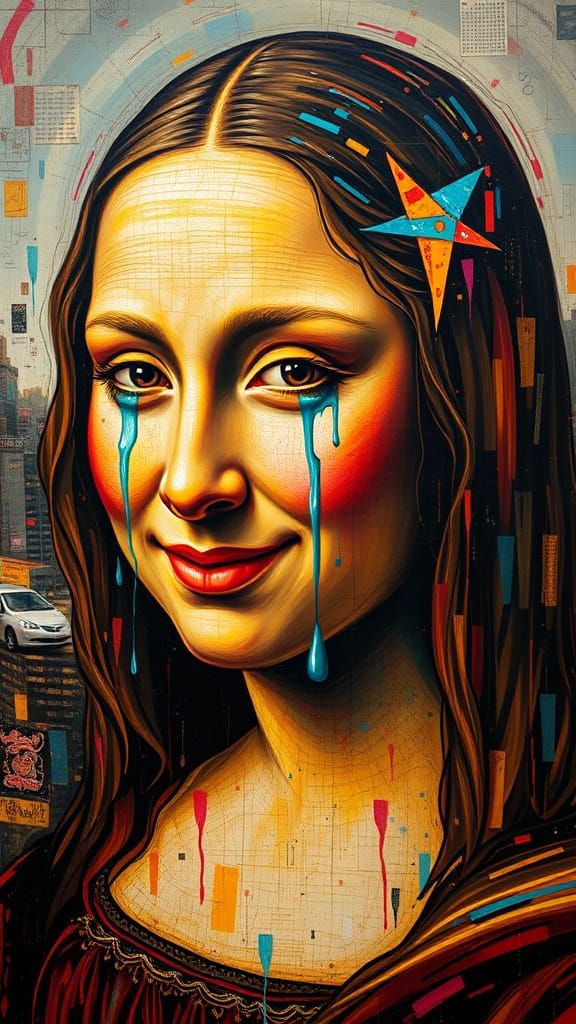 Mona Lisa Reimagined in 20th Century Expressionist Style