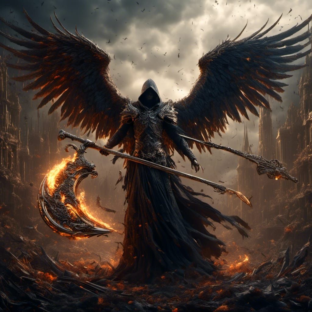 Angel of Death Ascending, Detailed Matte Painting