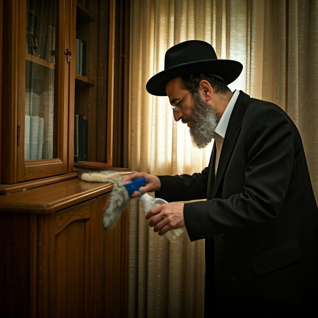 Devout Jewish Man in Intimate Home Setting, Shot in Warm Bok...