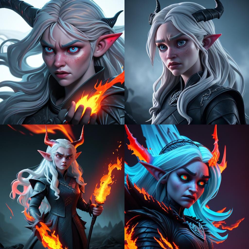 Daenerys Targaryen as Devil in 3D Render