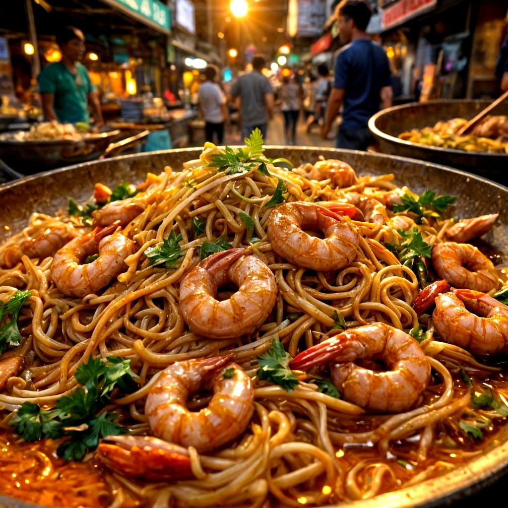 Bangkok Street Food Scene in Vivid 8k