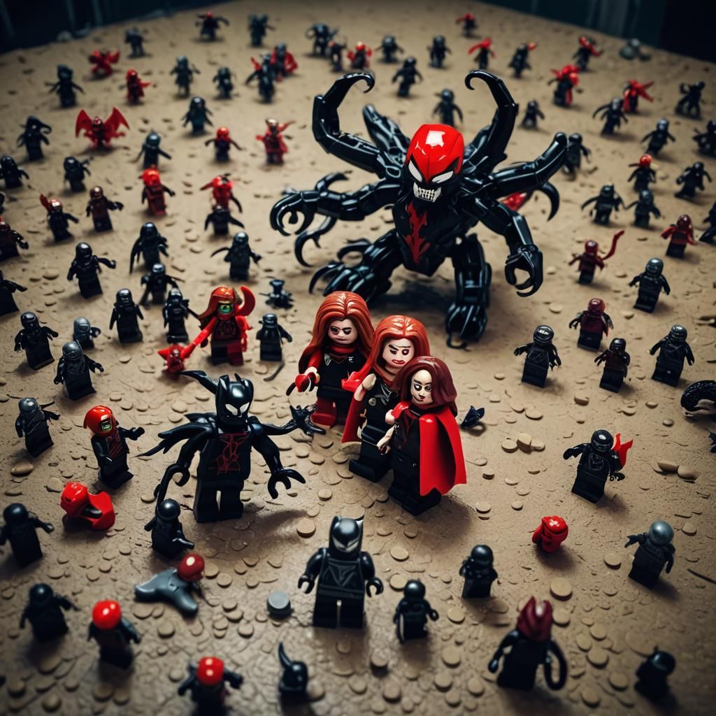 Scarlet Witch Lego Minifigure Controlled by Symbiote Venom