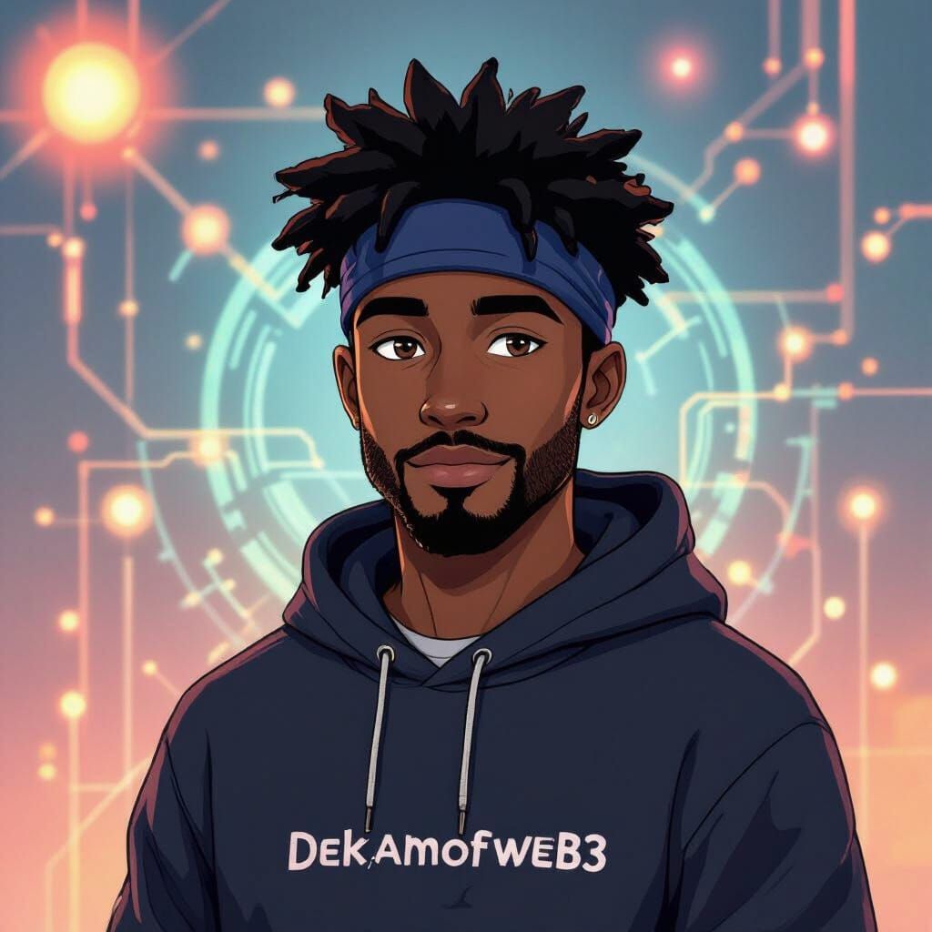 Anime Portrait of Athletic Man in Durag and Hoodie