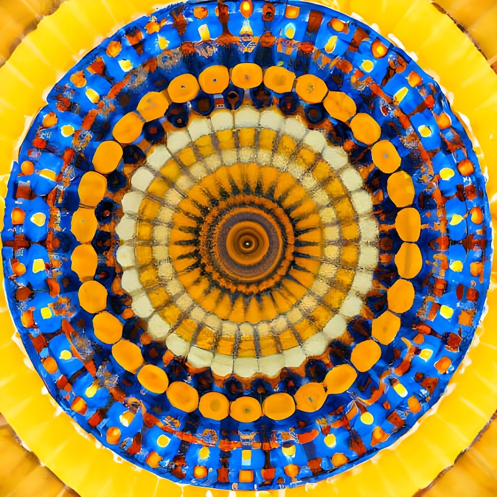 Yellow Sphere Kaleidoscope Digital Art