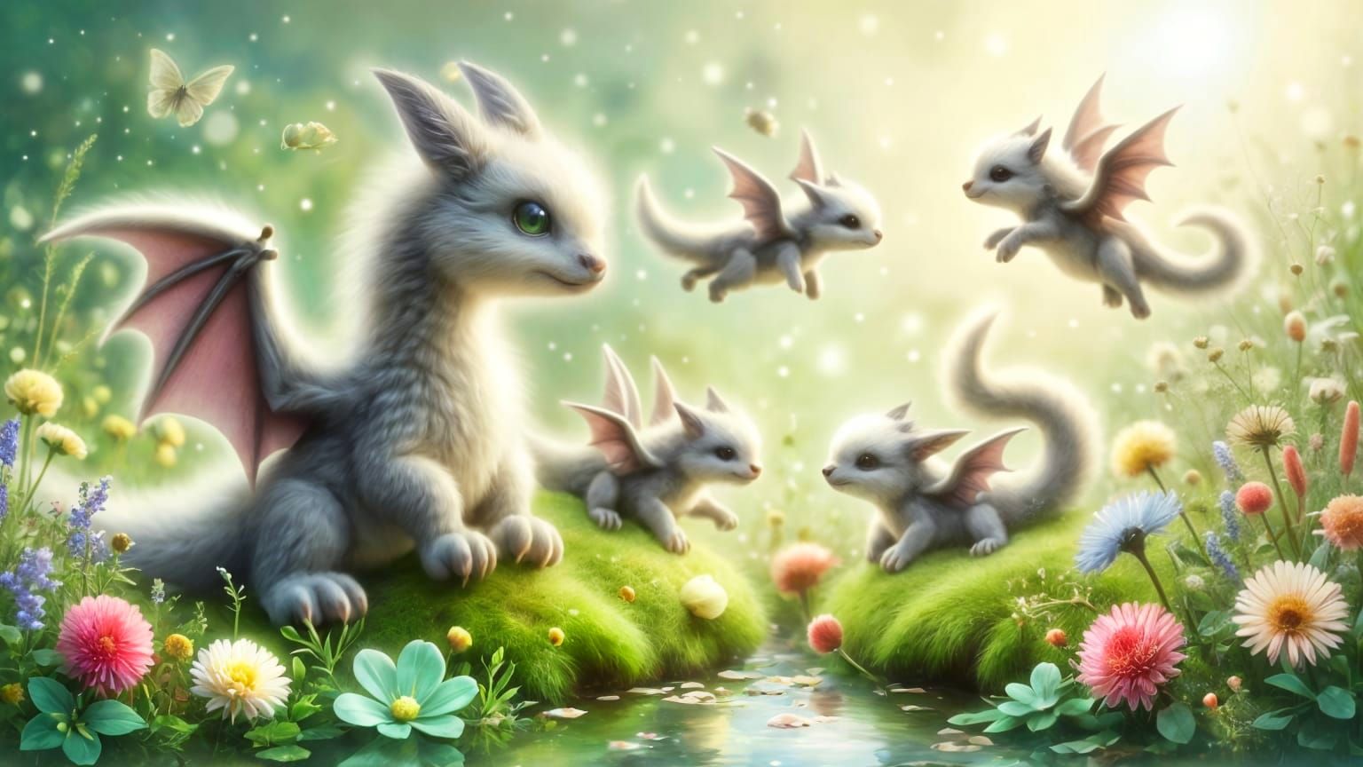 Dragon Flight School in Whimsical Fantasy Art Style