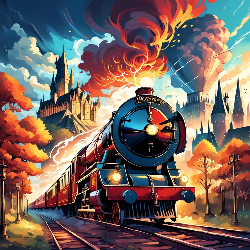 Anime Hogwarts Express in Triadic Colors