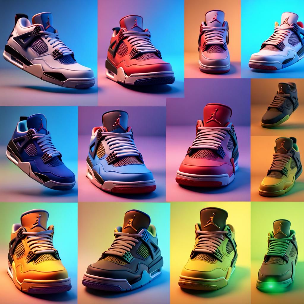 Jordan 4 Shoe in Pixar-Style 3D Art