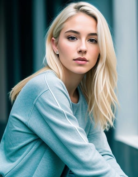 AI Generated Portrait of a Blonde Woman