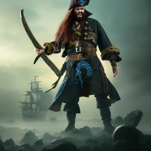 Evil Pirate Captain in Zombie Apocalypse