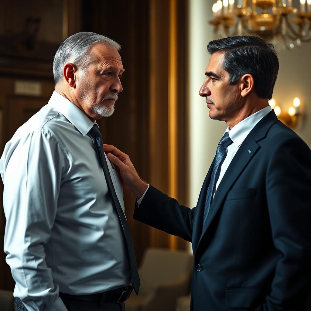 Tense Business Negotiation in Photorealistic Style