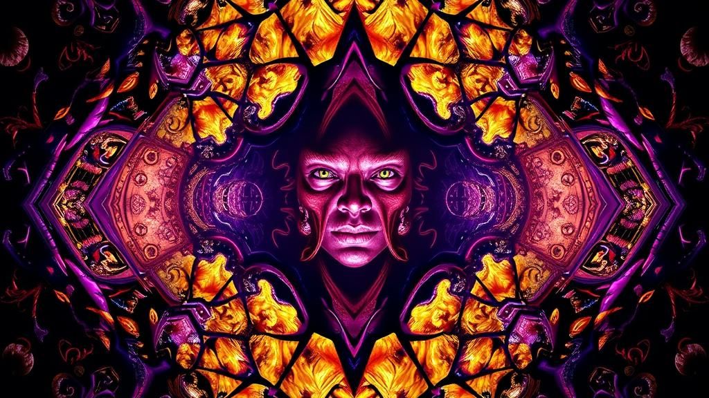 Fantasy Art Portrait in Symmetrical Mirror Style
