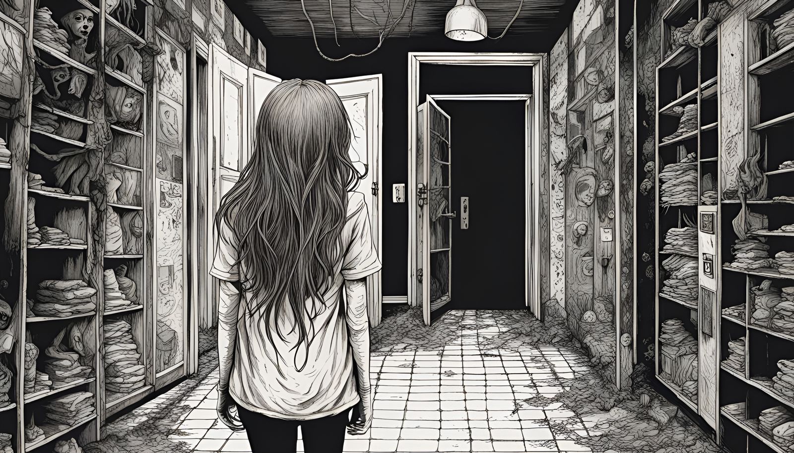 Junji Ito Horror: Girl in Sinister Asylum