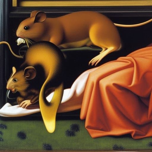 Surreal Train Scene Inspired by Bronzino