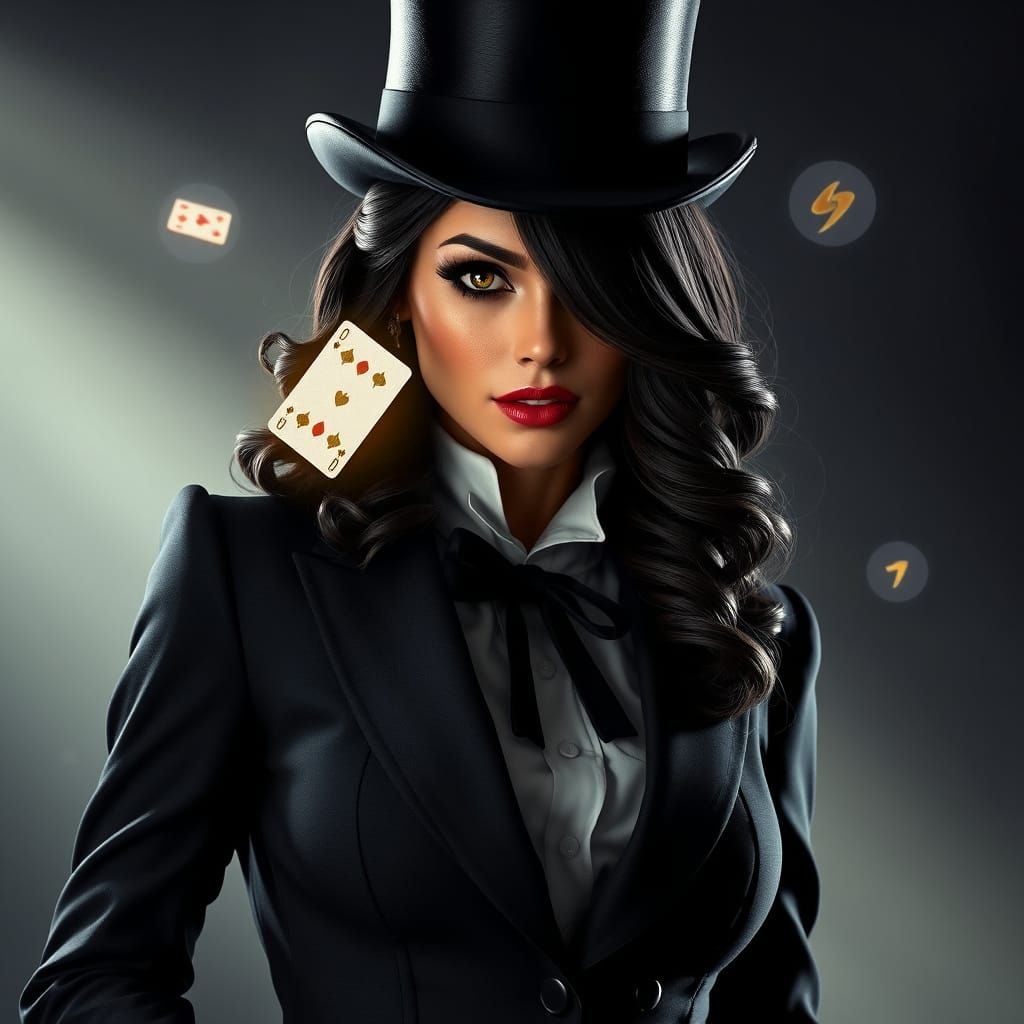 Magical Zatanna Levitates Cards in Art-Gallery Quality Portr...