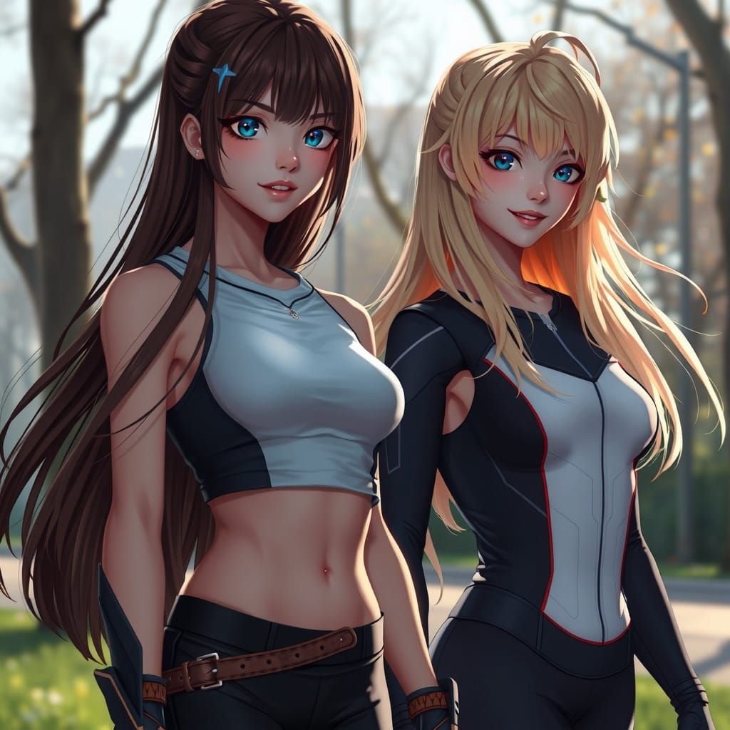 Fantastical Sports Scene in a Vibrant Park Landscape