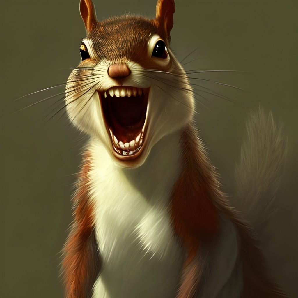 Sinister Smiling Squirrel with Razor Teeth
