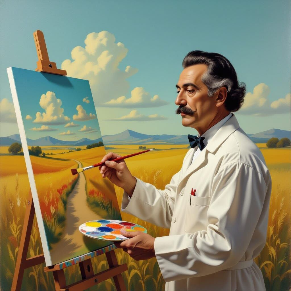 Surreal Canvas Painted by Transparent Hands