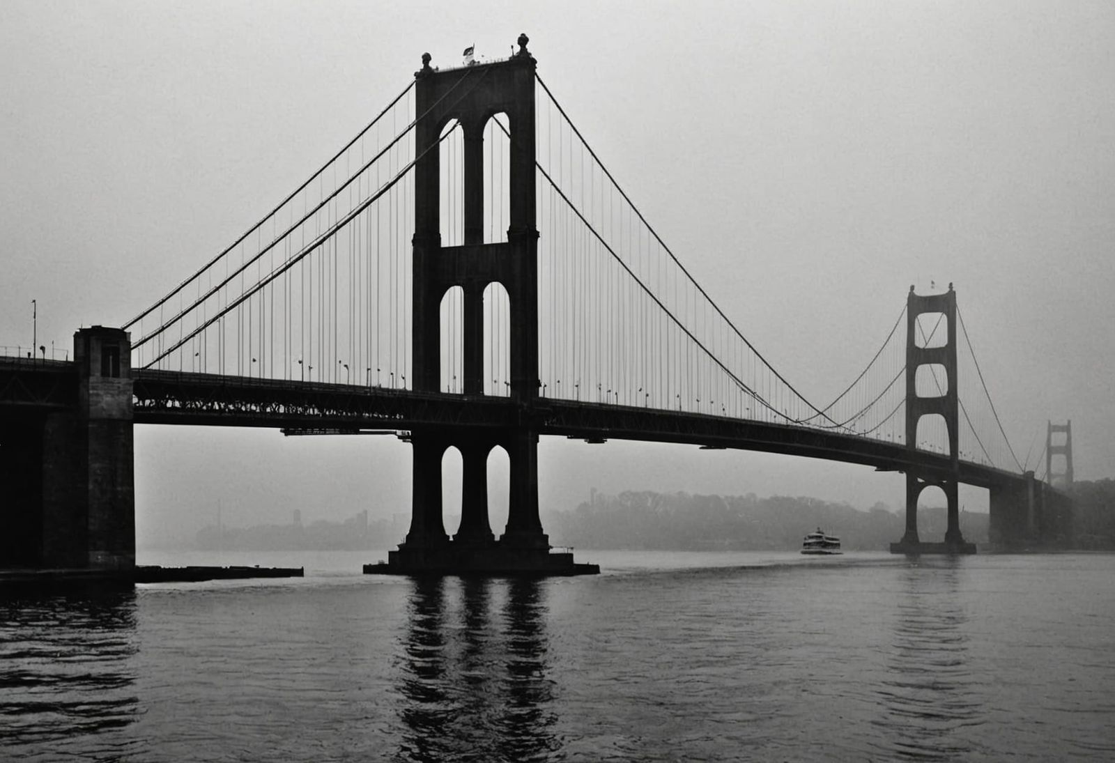 Stunning Verrazzano Bridge Silhouette in Morning Fog