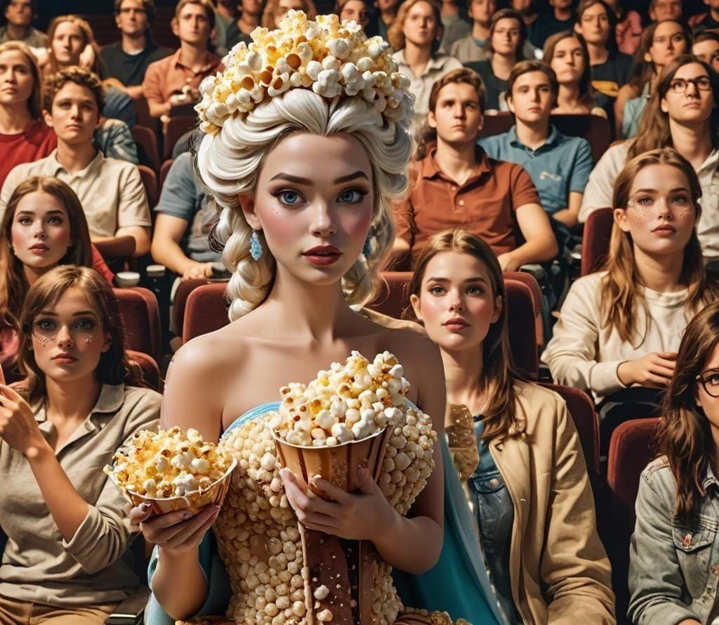 Elsa as Couture Model in Digital Painting