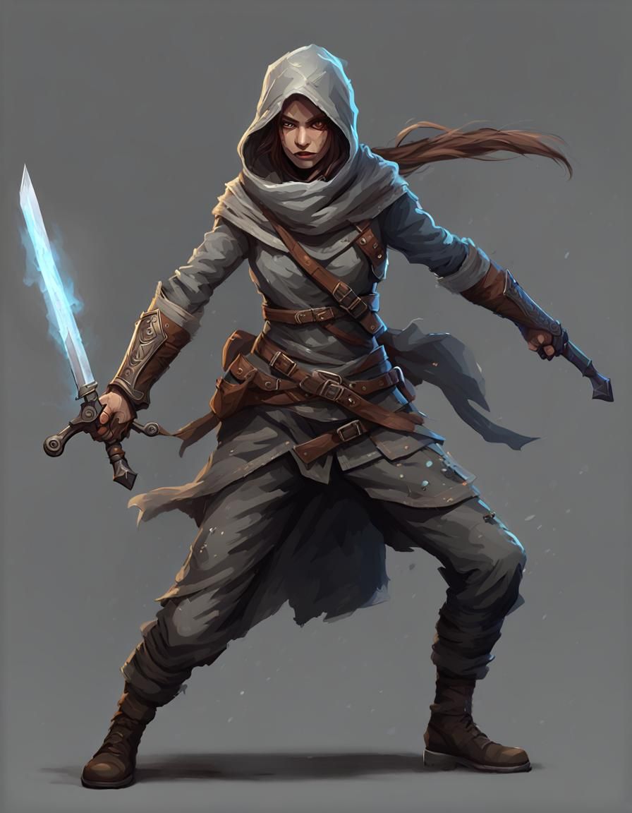 Detailed RPG Battle Sprite of Female Bandits