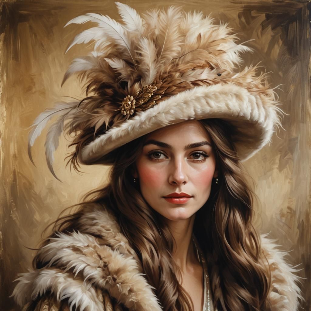 Opulent Portrait of a Woman in Classical Realism Style