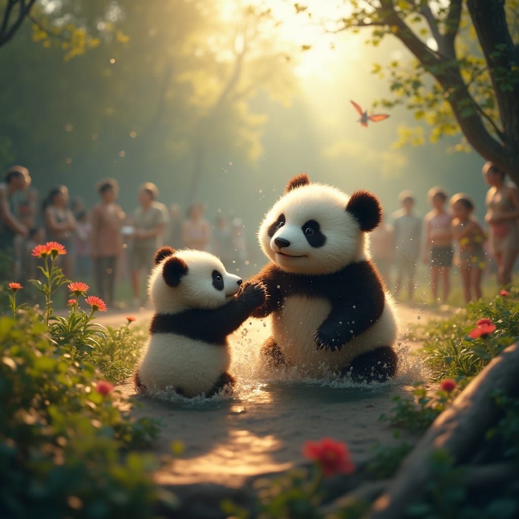 Fantasy Zoo Scene with Dreamlike Fantasy World