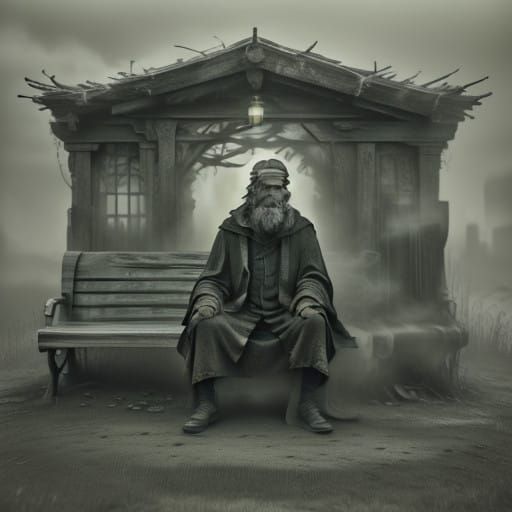 Mystical Beggar in Ancient Town