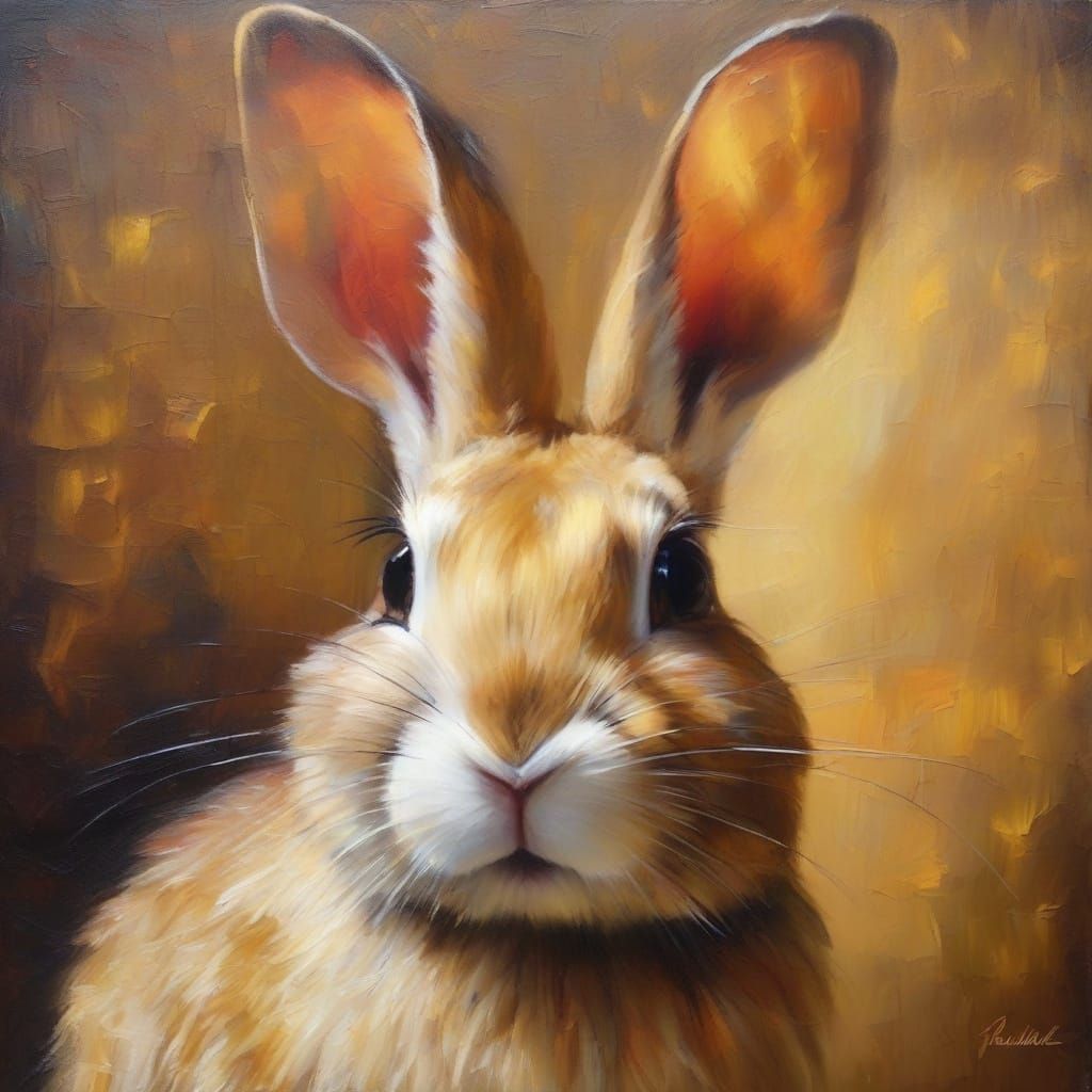 Renaissance Oil Painting of an Angry Rabbit Lantern