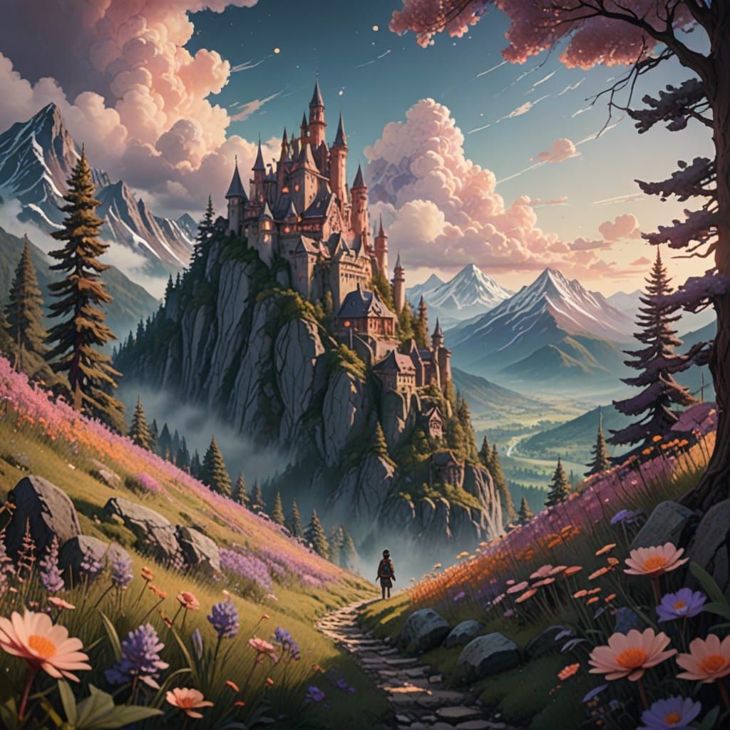 Ethereal Whimsy: Young Adventurer in a Fantastical Forest