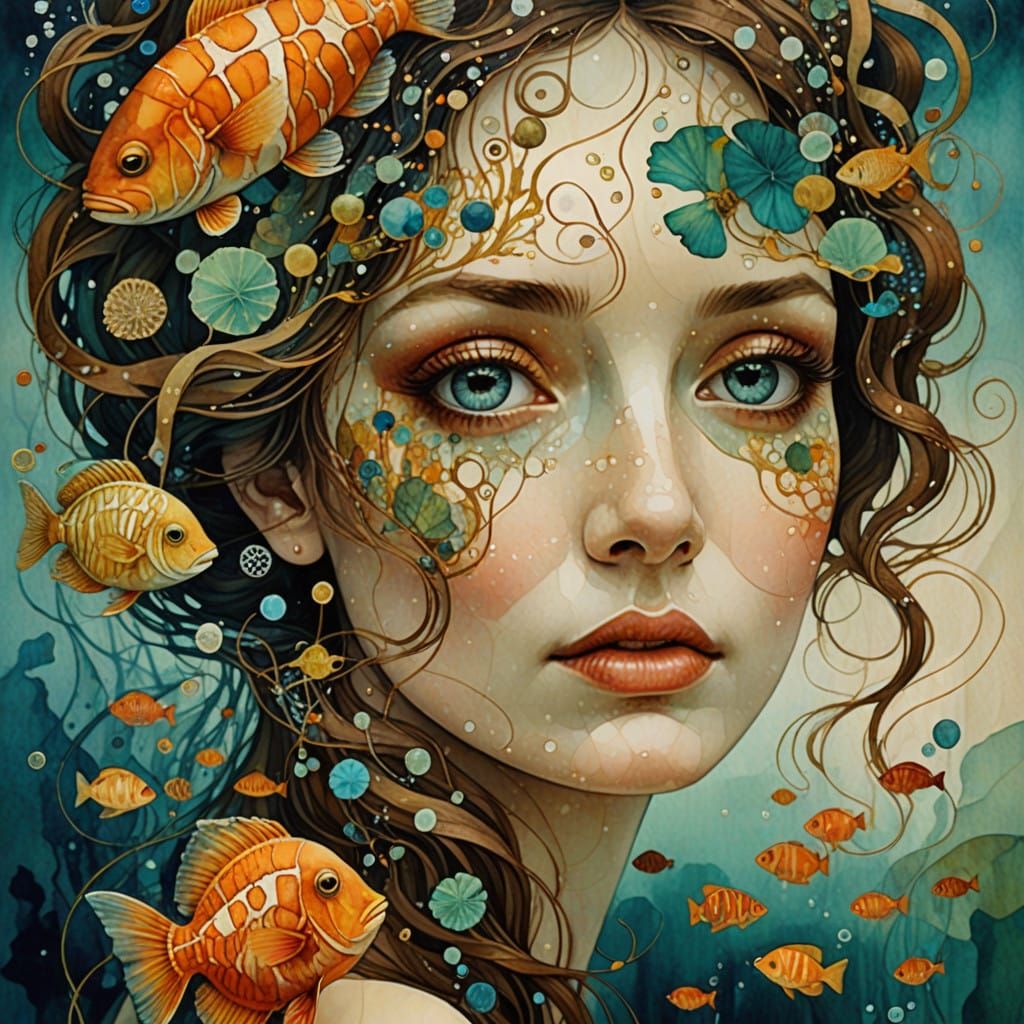 Whimsical Underwater Scene in Vibrant Cel-Shaded Style