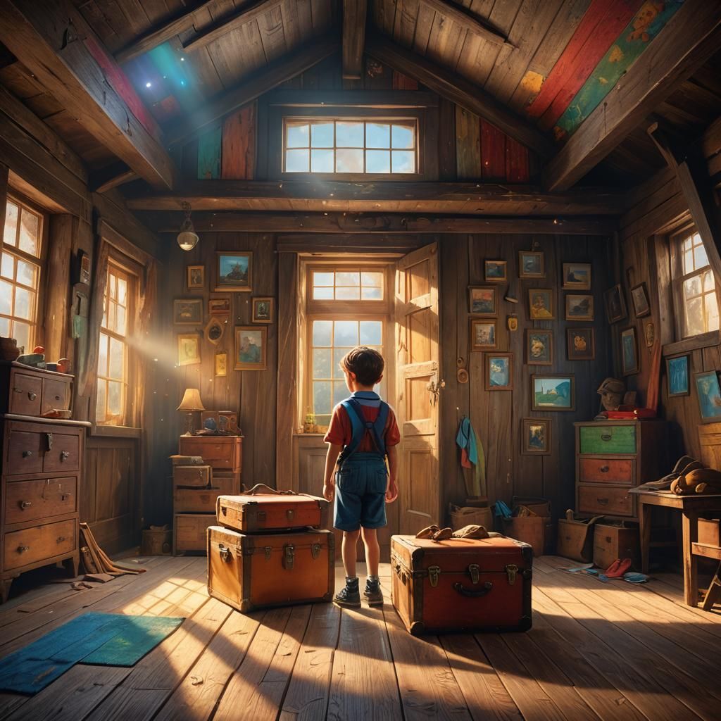 Nostalgic Reflection: Hyperrealistic Concept Art