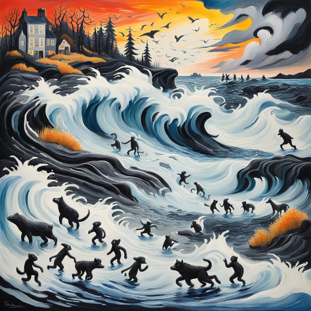 Turmoil and Hope in a Flash Flooded Landscape - Impressionis...