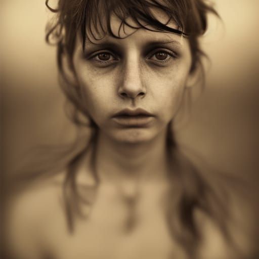 Seductive Harpy Portrait with Ambient Lighting