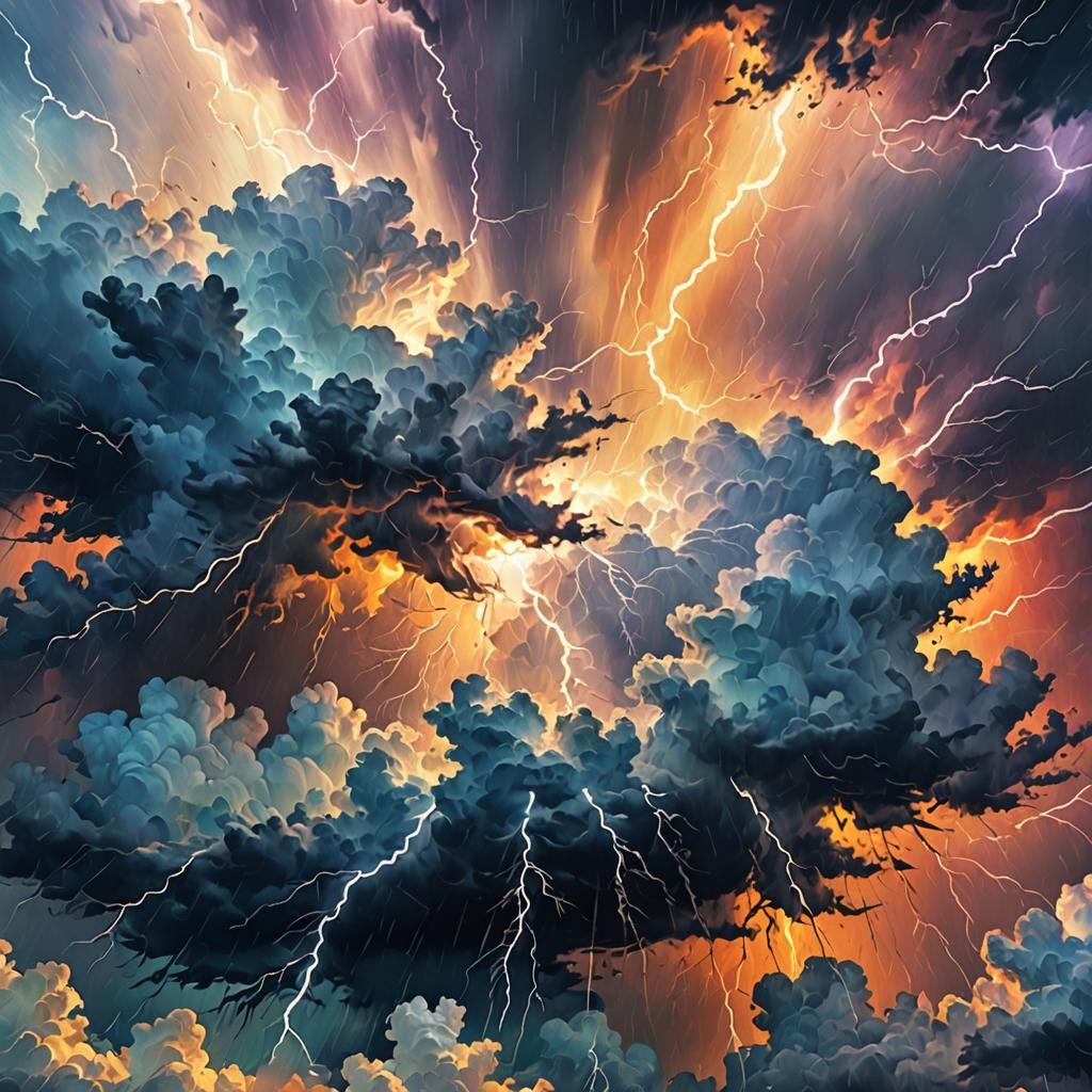 Dreamcore Thunderstorm in Vibrant Digital Art Style
