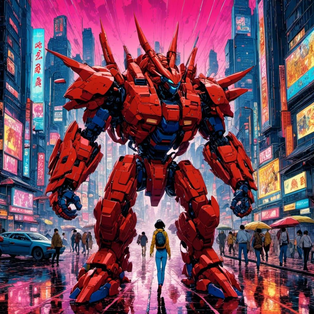 Kaiju Titan Destroys Tokyo in 80's Anime Style